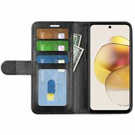 Motorola Moto G73 Hoesje - MobyDefend Wallet Book Case (Sluiting Achterkant) - Zwart