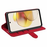 Motorola Moto G73 Hoesje - MobyDefend Wallet Book Case (Sluiting Achterkant) - Rood