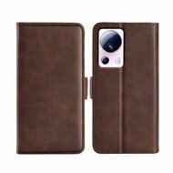 Xiaomi 13 Lite Hoesje - MobyDefend Luxe Wallet Book Case (Sluiting Zijkant) - Bruin