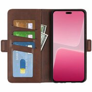 Xiaomi 13 Lite Hoesje - MobyDefend Luxe Wallet Book Case (Sluiting Zijkant) - Bruin