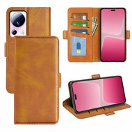 Xiaomi 13 Lite Hoesje - MobyDefend Luxe Wallet Book Case (Sluiting Zijkant) - Lichtbruin