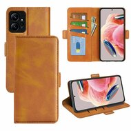 Xiaomi Redmi Note 12 4G Hoesje - MobyDefend Luxe Wallet Book Case (Sluiting Zijkant) - Lichtbruin