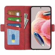 Xiaomi Redmi Note 12 4G Hoesje - MobyDefend Luxe Wallet Book Case (Sluiting Zijkant) - Rood