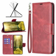 Xiaomi Redmi Note 12 4G Hoesje - MobyDefend Wallet Book Case Met Koord - Rood