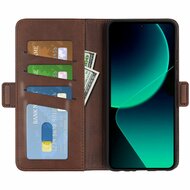 Xiaomi 13T / 13T Pro Hoesje - MobyDefend Luxe Wallet Book Case (Sluiting Zijkant) - Bruin