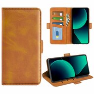 Xiaomi 13T / 13T Pro Hoesje - MobyDefend Luxe Wallet Book Case (Sluiting Zijkant) - Lichtbruin