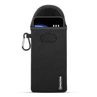 Hoesje voor Samsung Galaxy S23 FE - MobyDefend Neopreen Pouch Met Karabijnhaak - Insteekhoesje - Riemlus Hoesje - Zwart