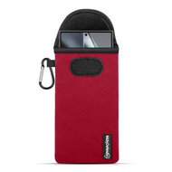 Hoesje voor Samsung Galaxy S24 Ultra - MobyDefend Neopreen Pouch Met Karabijnhaak - Insteekhoesje - Riemlus Hoesje - Rood