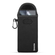 Hoesje voor Samsung Galaxy S24 Ultra - MobyDefend Neopreen Pouch Met Karabijnhaak - Insteekhoesje - Riemlus Hoesje - Zwart