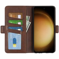 Samsung Galaxy S24 Plus (S24+) Hoesje - MobyDefend Luxe Wallet Book Case (Sluiting Zijkant) - Bruin