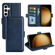 Samsung Galaxy S24 Plus (S24+) Hoesje - MobyDefend Luxe Wallet Book Case (Sluiting Zijkant) - Blauw