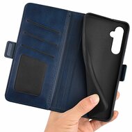 Samsung Galaxy S24 Plus (S24+) Hoesje - MobyDefend Luxe Wallet Book Case (Sluiting Zijkant) - Blauw