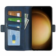 Samsung Galaxy S24 Plus (S24+) Hoesje - MobyDefend Luxe Wallet Book Case (Sluiting Zijkant) - Blauw