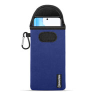 Hoesje voor Oppo A79 - MobyDefend Neopreen Pouch Met Karabijnhaak - Insteekhoesje - Riemlus Hoesje - Blauw