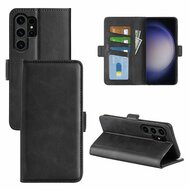 Samsung Galaxy S24 Ultra Hoesje - MobyDefend Luxe Wallet Book Case (Sluiting Zijkant) - Zwart