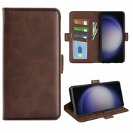 Samsung Galaxy S24 Ultra Hoesje - MobyDefend Luxe Wallet Book Case (Sluiting Zijkant) - Bruin