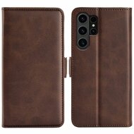 Samsung Galaxy S24 Ultra Hoesje - MobyDefend Luxe Wallet Book Case (Sluiting Zijkant) - Bruin