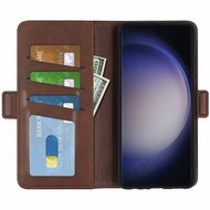 Samsung Galaxy S24 Ultra Hoesje - MobyDefend Luxe Wallet Book Case (Sluiting Zijkant) - Bruin