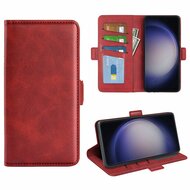 Samsung Galaxy S24 Ultra Hoesje - MobyDefend Luxe Wallet Book Case (Sluiting Zijkant) - Rood