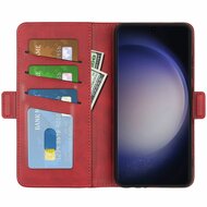 Samsung Galaxy S24 Ultra Hoesje - MobyDefend Luxe Wallet Book Case (Sluiting Zijkant) - Rood