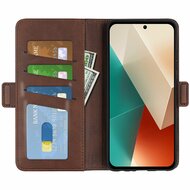 Xiaomi Redmi Note 13 5G Hoesje - MobyDefend Luxe Wallet Book Case (Sluiting Zijkant) - Bruin