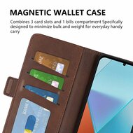 Xiaomi Redmi Note 13 Pro 5G Hoesje, MobyDefend Luxe Wallet Book Case (Sluiting Zijkant), Lichtbruin
