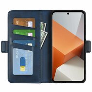 Xiaomi Redmi Note 13 Pro Plus Hoesje, MobyDefend Luxe Wallet Book Case (Sluiting Zijkant), Blauw
