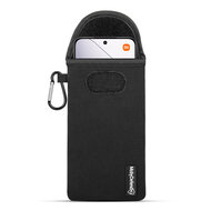 Hoesje voor Xiaomi 14 - MobyDefend Neopreen Pouch Met Karabijnhaak - Insteekhoesje - Riemlus Hoesje - Zwart