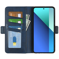 Xiaomi Redmi Note 13 4G Hoesje - MobyDefend Luxe Wallet Book Case (Sluiting Zijkant) - Blauw