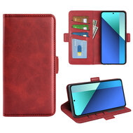 Xiaomi Redmi Note 13 4G Hoesje - MobyDefend Luxe Wallet Book Case (Sluiting Zijkant) - Rood