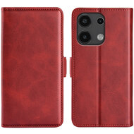 Xiaomi Redmi Note 13 4G Hoesje - MobyDefend Luxe Wallet Book Case (Sluiting Zijkant) - Rood