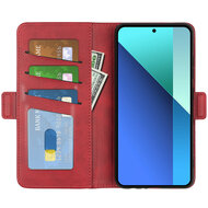 Xiaomi Redmi Note 13 4G Hoesje - MobyDefend Luxe Wallet Book Case (Sluiting Zijkant) - Rood