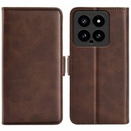 Xiaomi 14 Hoesje - MobyDefend Luxe Wallet Book Case (Sluiting Zijkant) - Bruin