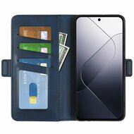 Xiaomi 14 Hoesje - MobyDefend Luxe Wallet Book Case (Sluiting Zijkant) - Blauw