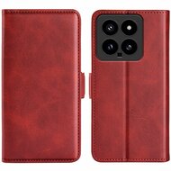 Xiaomi 14 Hoesje - MobyDefend Luxe Wallet Book Case (Sluiting Zijkant) - Rood