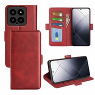 Xiaomi 14 Hoesje - MobyDefend Luxe Wallet Book Case (Sluiting Zijkant) - Rood