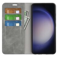 Samsung Galaxy S24 Ultra hoesje - Luxe Wallet Bookcase (Magnetische Sluiting) - Grijs