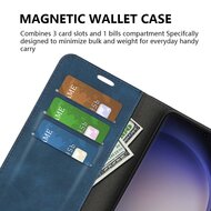 Samsung Galaxy S24 Ultra hoesje - Luxe Wallet Bookcase (Magnetische Sluiting) - Blauw