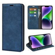 iPhone 15 hoesje - Luxe Wallet Bookcase (Magnetische Sluiting) - Blauw