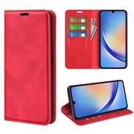 Samsung Galaxy A35 hoesje - Luxe Wallet Bookcase (Magnetische Sluiting) - Rood