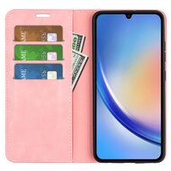 Samsung Galaxy A35 hoesje - Luxe Wallet Bookcase (Magnetische Sluiting) - Roze