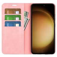 Samsung Galaxy S24 Plus (S24+) hoesje - Luxe Wallet Bookcase (Magnetische Sluiting) - Roze