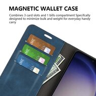 Samsung Galaxy S24 Hoesje - Luxe Wallet Bookcase (Magnetische Sluiting) - Blauw