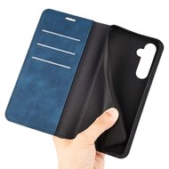 Samsung Galaxy S24 Hoesje - Luxe Wallet Bookcase (Magnetische Sluiting) - Blauw