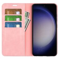 Samsung Galaxy S24 Hoesje - Luxe Wallet Bookcase (Magnetische Sluiting) - Roze