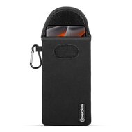 Hoesje voor Motorola Edge 50 Pro - MobyDefend Neopreen Pouch Met Karabijnhaak - Insteekhoesje - Riemlus Hoesje - Zwart