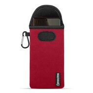 Hoesje voor Motorola Edge 50 Ultra - MobyDefend Neopreen Pouch Met Karabijnhaak - Insteekhoesje - Riemlus Hoesje - Rood