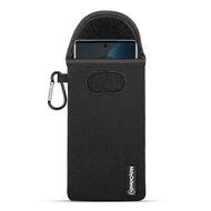 Hoesje voor Motorola Edge 50 Fusion - MobyDefend Neopreen Pouch Met Karabijnhaak - Insteekhoesje - Riemlus Hoesje - Zwart