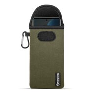 Hoesje voor Motorola Edge 50 Fusion - MobyDefend Neopreen Pouch Met Karabijnhaak - Insteekhoesje - Riemlus Hoesje - Groen