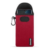 Hoesje voor Motorola Edge 50 Fusion - MobyDefend Neopreen Pouch Met Karabijnhaak - Insteekhoesje - Riemlus Hoesje - Rood